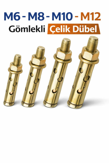 Gömlekli Çelik Dübel M12x90 100 Adet